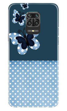 White dots Butterfly Mobile Back Case for Xiaomi Redmi Note 9 Pro (Design - 31)