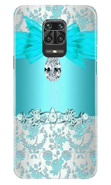 Shinny Blue Background Mobile Back Case for Xiaomi Redmi Note 9 Pro (Design - 32)