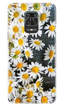 White flowers2 Mobile Back Case for Xiaomi Redmi Note 9 Pro (Design - 62)