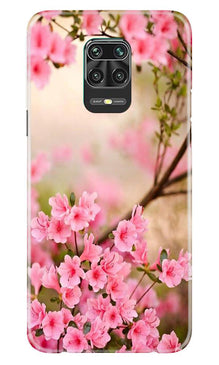 Pink flowers Mobile Back Case for Xiaomi Redmi Note 9 Pro (Design - 69)