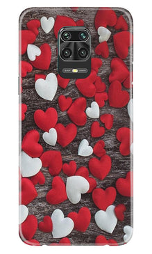 Red White Hearts Mobile Back Case for Xiaomi Redmi Note 9 Pro Max  (Design - 105)