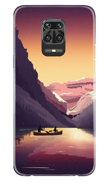 Mountains Boat Mobile Back Case for Xiaomi Redmi Note 9 Pro Max (Design - 181)