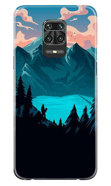 Mountains Mobile Back Case for Xiaomi Redmi Note 9 Pro Max (Design - 186)
