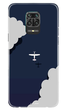Clouds Plane Mobile Back Case for Xiaomi Redmi Note 9 Pro (Design - 196)