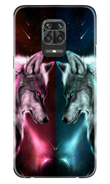 Wolf fight Mobile Back Case for Xiaomi Redmi Note 9 Pro Max (Design - 221)