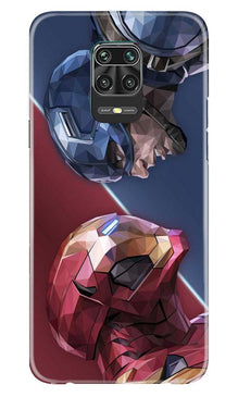 Ironman Captain America Mobile Back Case for Xiaomi Redmi Note 9 Pro (Design - 245)