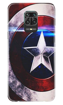 Captain America Shield Mobile Back Case for Xiaomi Redmi Note 9 Pro Max (Design - 250)