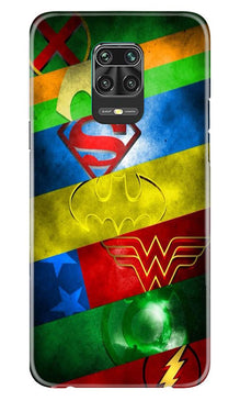 Superheros Logo Mobile Back Case for Xiaomi Redmi Note 9 Pro (Design - 251)