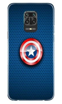 Captain America Shield Mobile Back Case for Xiaomi Redmi Note 9 Pro (Design - 253)
