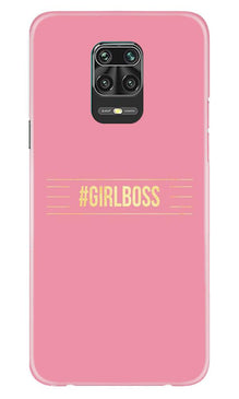 Girl Boss Pink Mobile Back Case for Xiaomi Redmi Note 9 Pro (Design - 263)