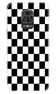 Black White Boxes Mobile Back Case for Xiaomi Redmi Note 9 Pro  (Design - 372)