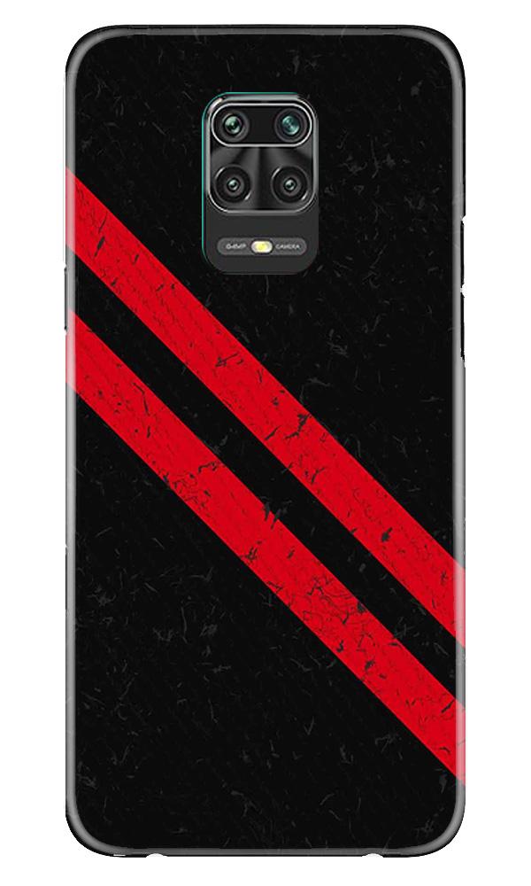 Black Red Pattern Mobile Back Case for Xiaomi Redmi Note 9 Pro  (Design - 373)