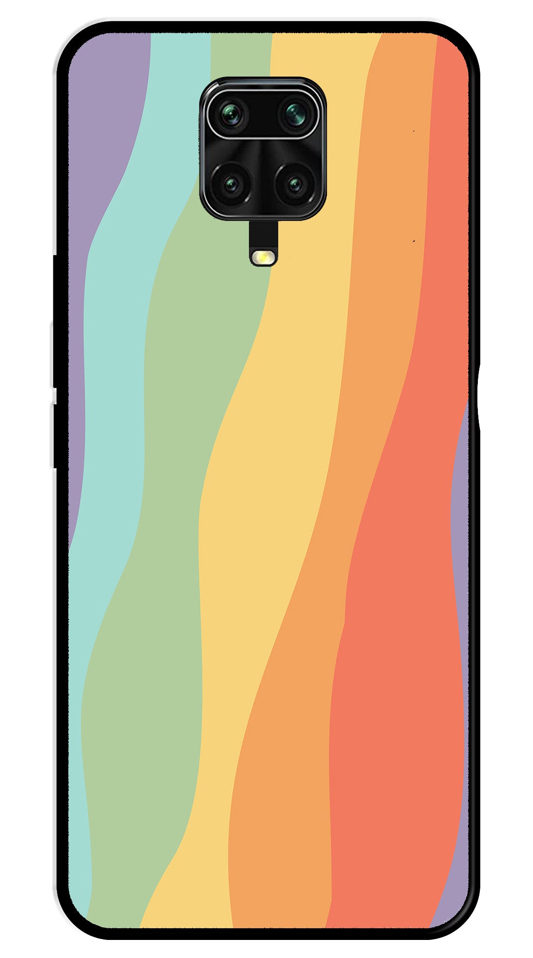 Muted Rainbow Metal Mobile Case for Redmi Note 9s   (Design No -02)
