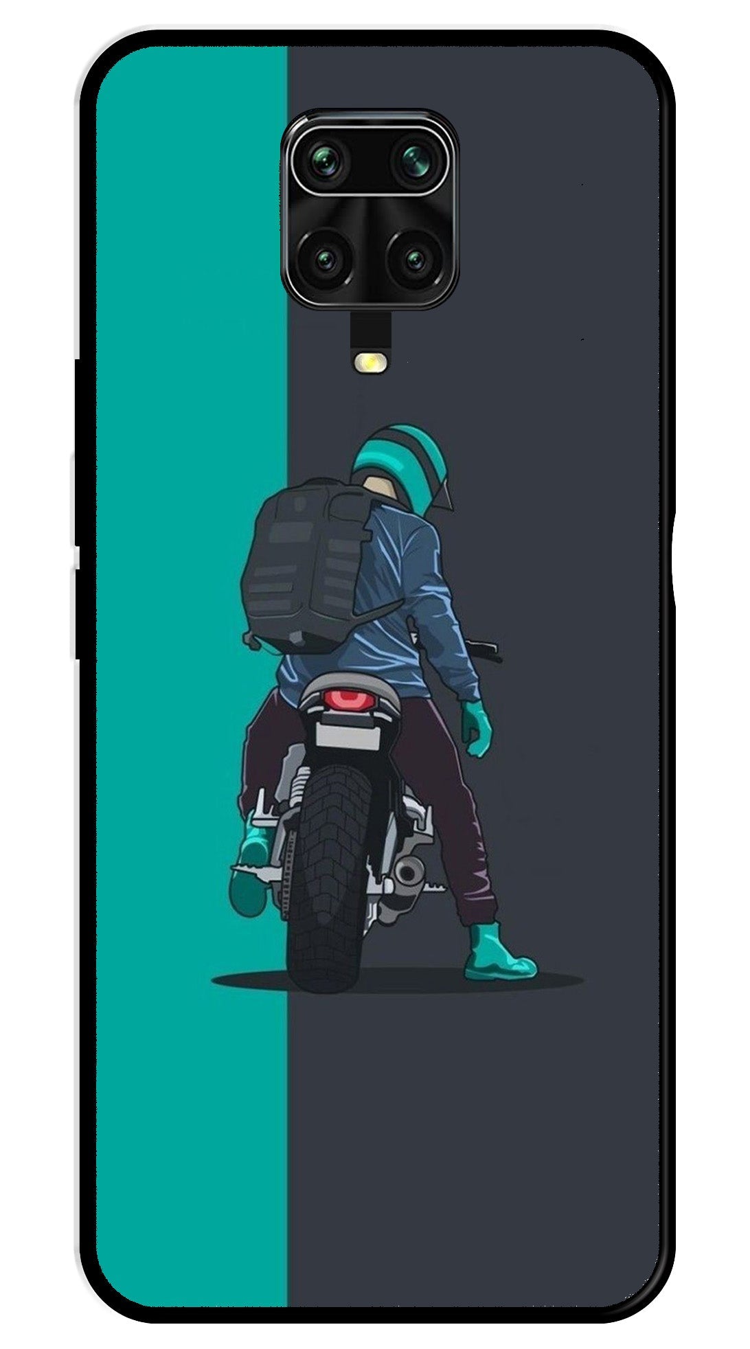 Bike Lover Metal Mobile Case for Redmi Note 9s   (Design No -05)
