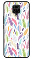 Colorful Feathers Metal Mobile Case for Redmi Note 9 Pro   (Design No -06)