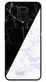 Black White Marble Design Metal Mobile Case for Redmi Note 9 Pro   (Design No -09)