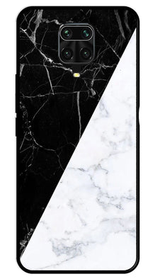 Black White Marble Design Metal Mobile Case for Redmi Note 9 Pro