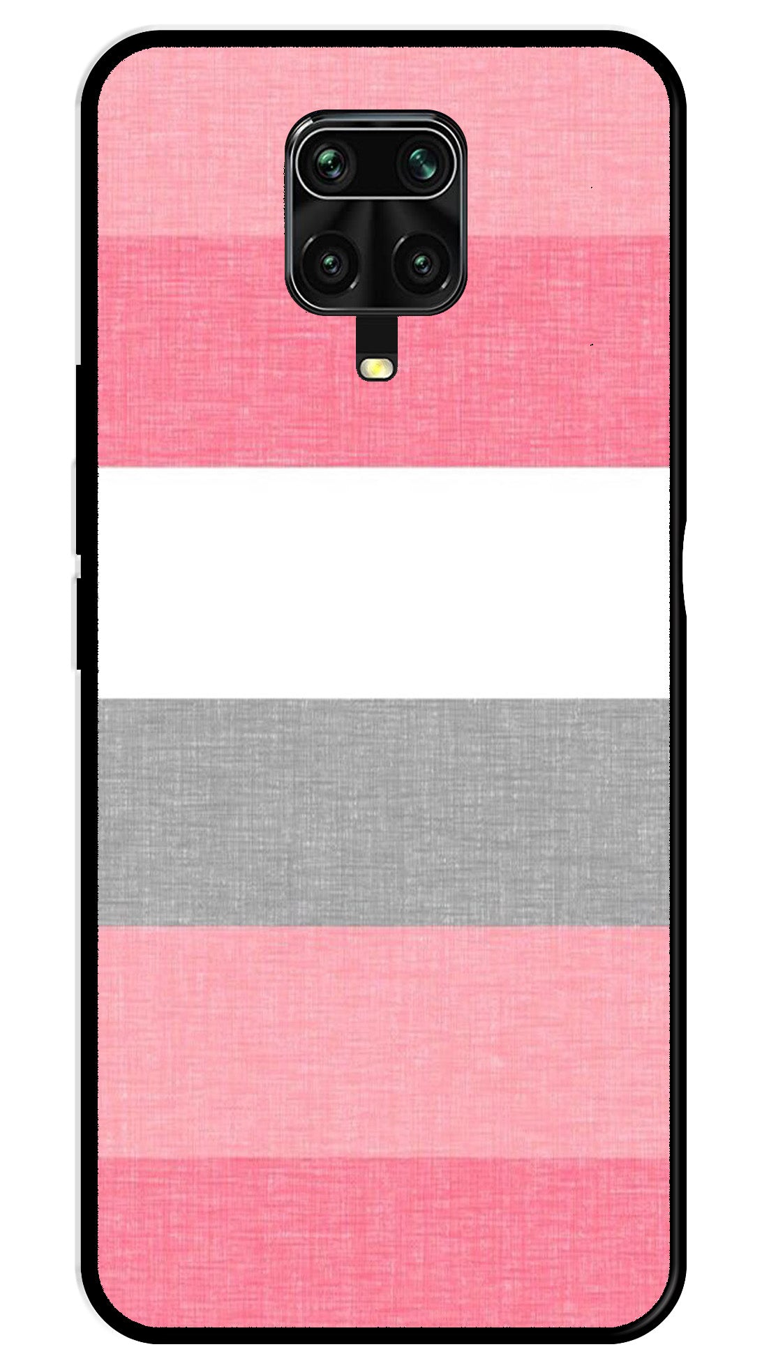 Pink Pattern Metal Mobile Case for Redmi Note 9 Pro   (Design No -23)