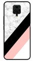 Marble Design Metal Mobile Case for Redmi Note 9 Pro   (Design No -24)