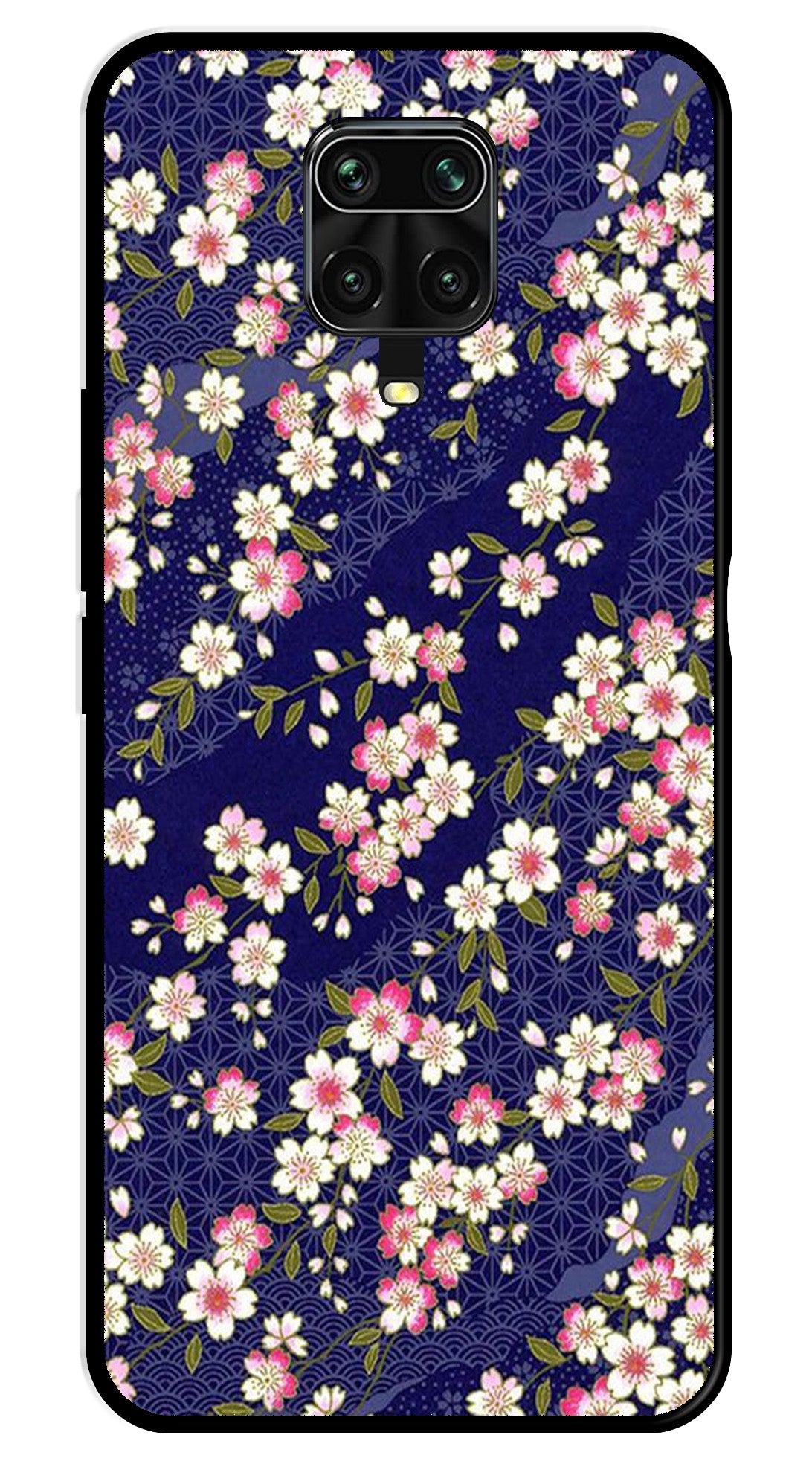 Flower Design Metal Mobile Case for Redmi Note 9s   (Design No -25)