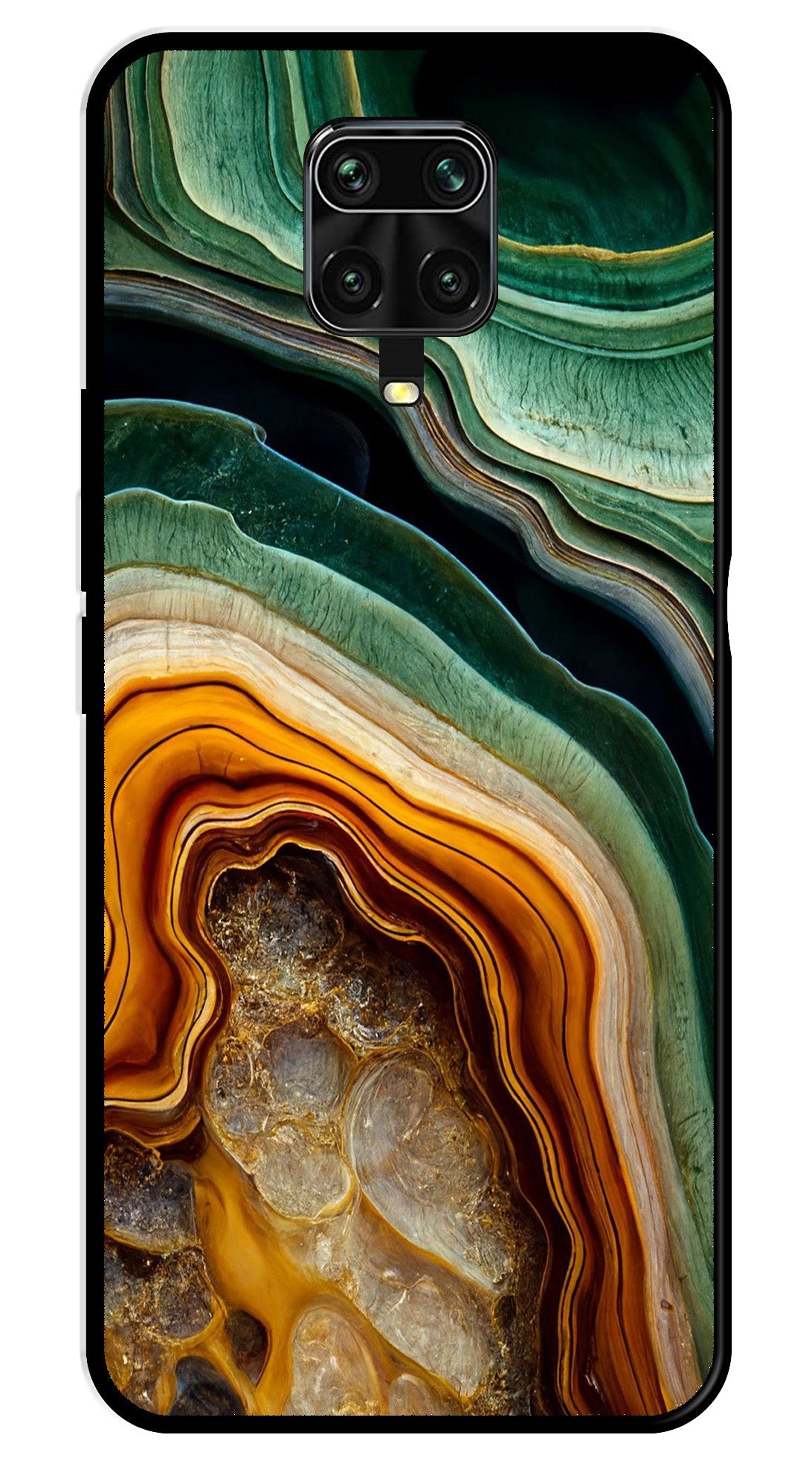 Marble Design Metal Mobile Case for Redmi Note 9 Pro   (Design No -28)