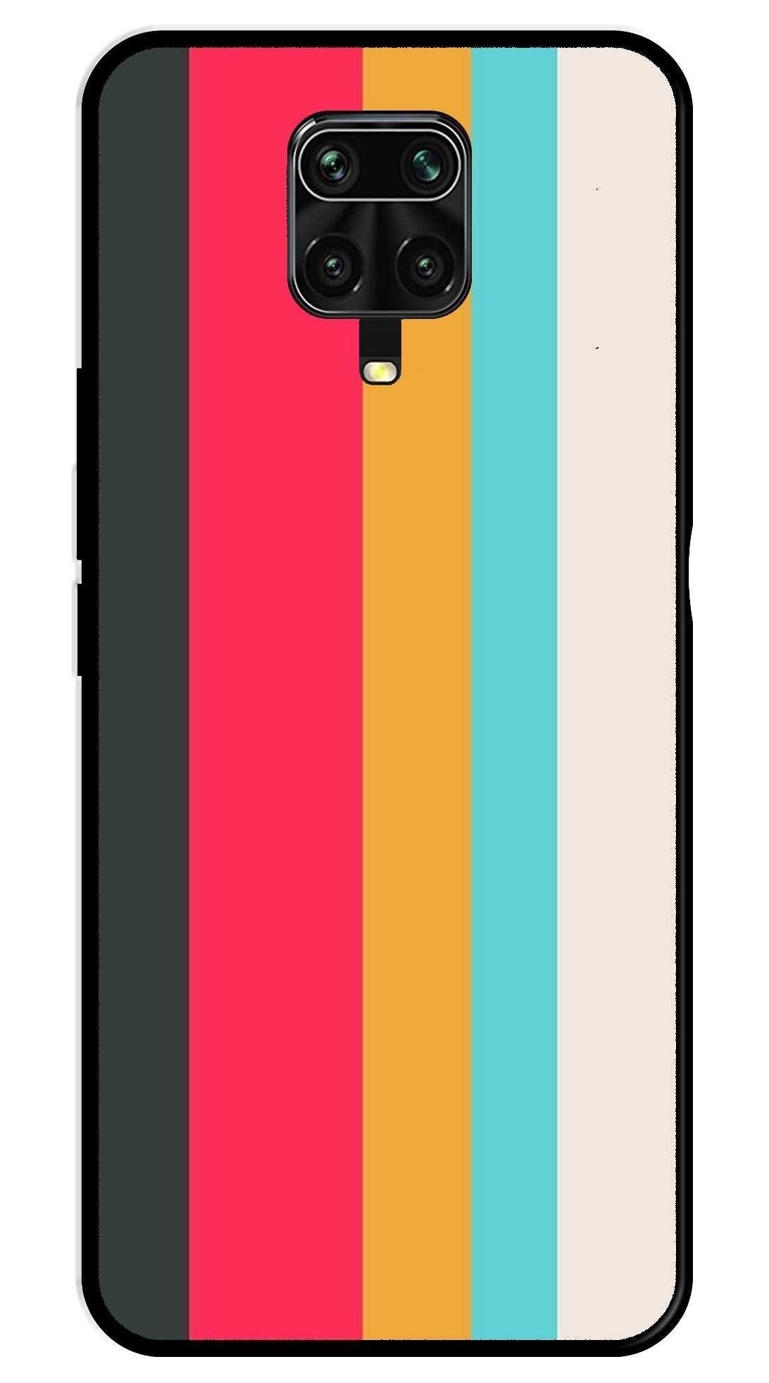 Muted Rainbow Metal Mobile Case for Redmi Note 9s   (Design No -31)