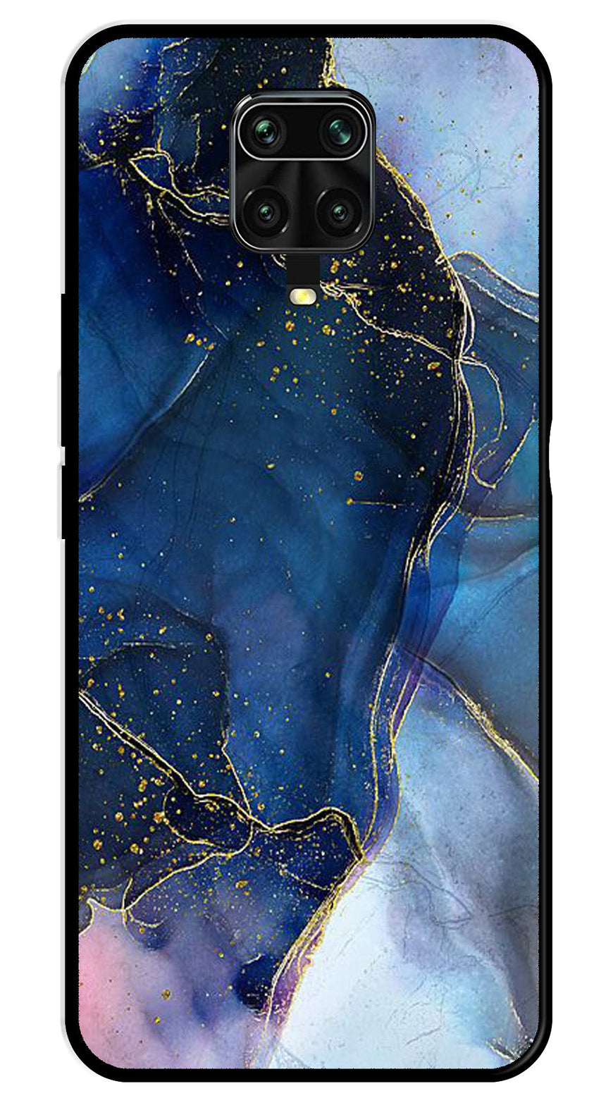 Blue Marble Metal Mobile Case for Redmi Note 9 Pro   (Design No -34)