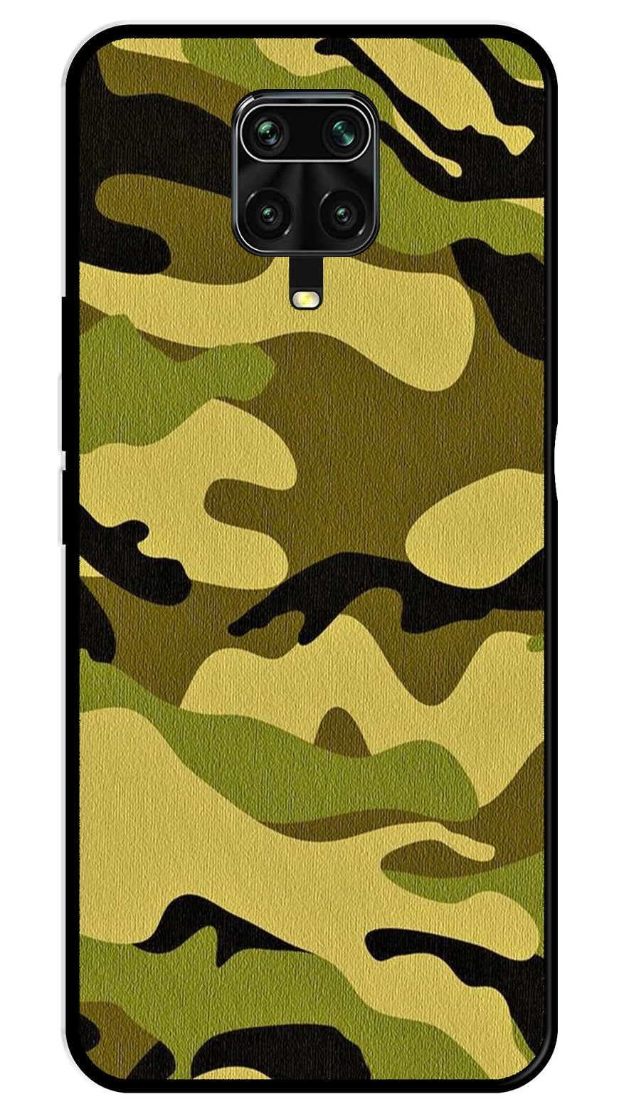 Army Pattern Metal Mobile Case for Redmi Note 9 Pro Max   (Design No -35)