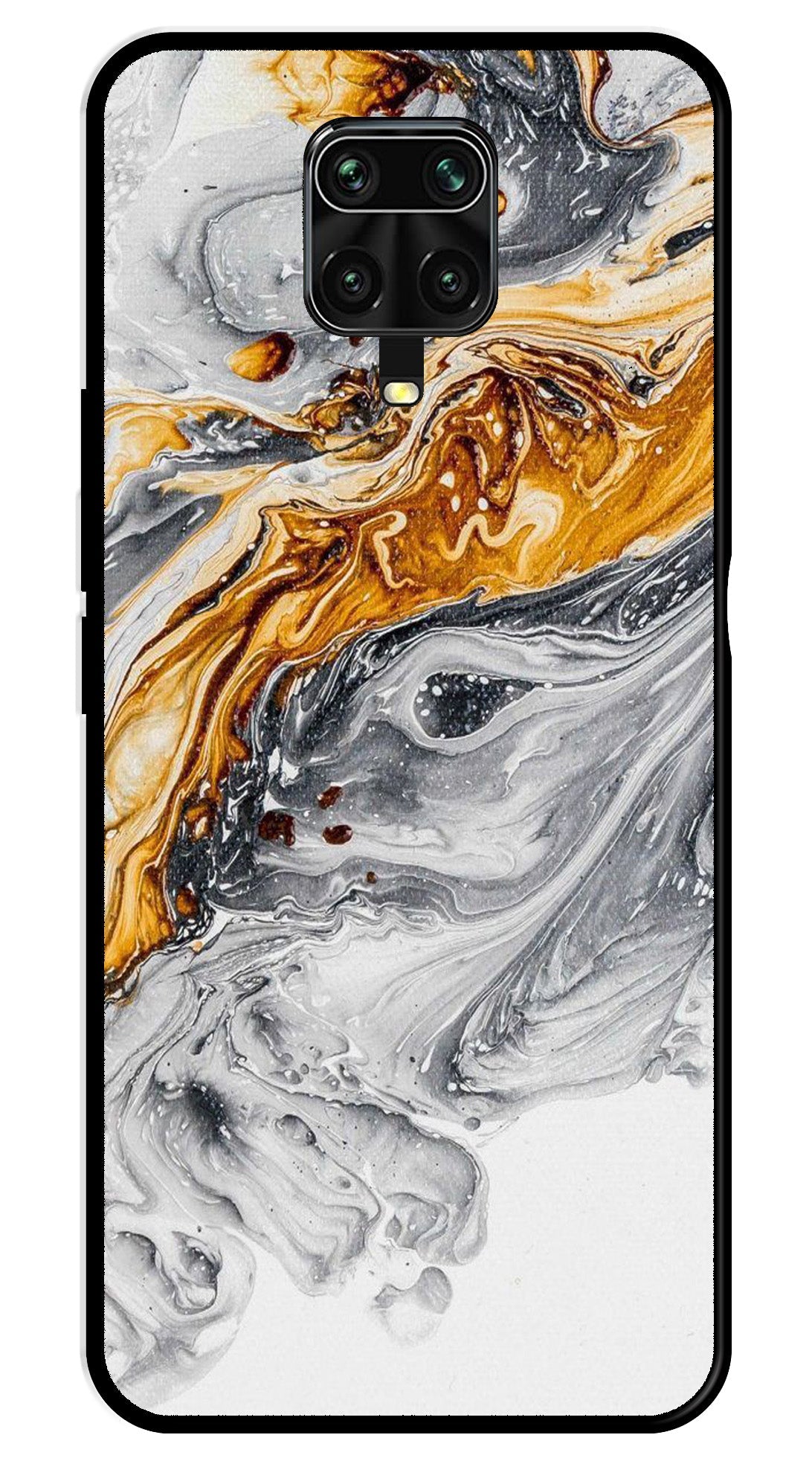 Marble Pattern Metal Mobile Case for Redmi Note 9s   (Design No -36)