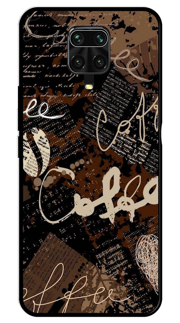 Coffee Pattern Metal Mobile Case for Redmi Note 9s   (Design No -37)