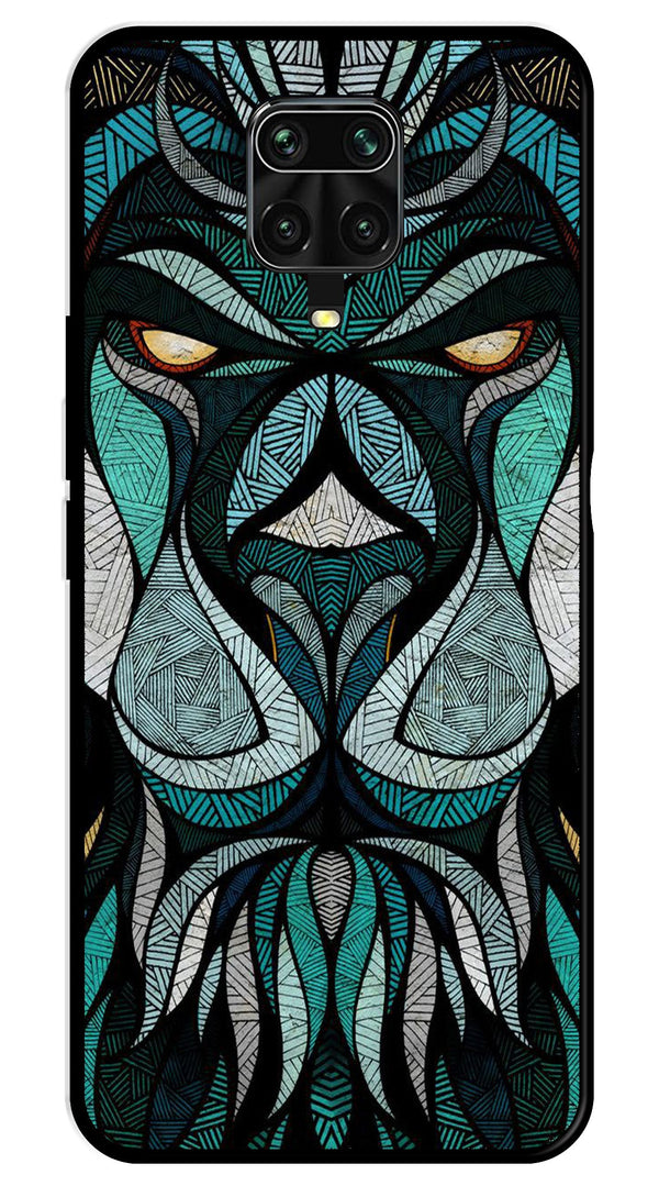 Lion Pattern Metal Mobile Case for Redmi Note 9s   (Design No -40)