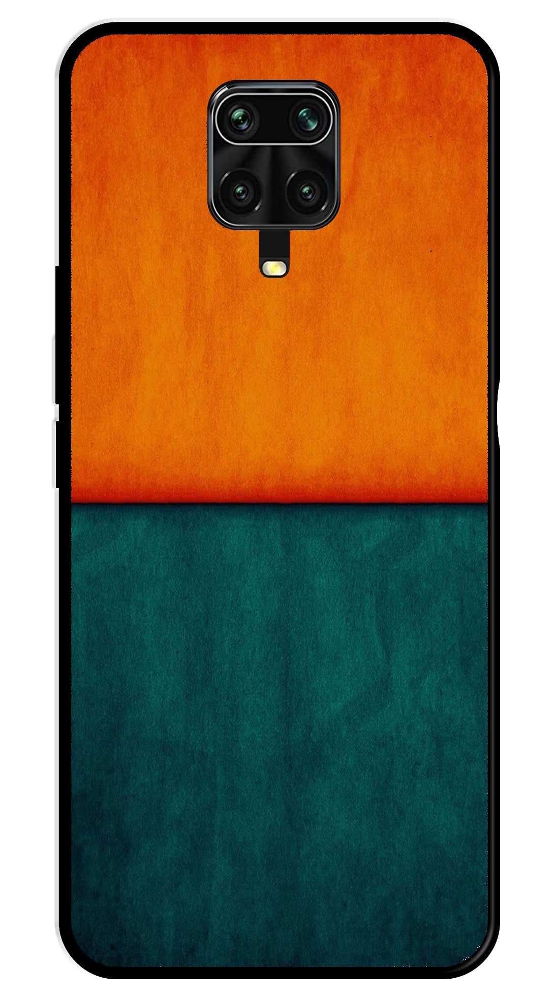 Orange Green Pattern Metal Mobile Case for Redmi Note 9s   (Design No -45)
