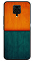 Orange Green Pattern Metal Mobile Case for Redmi Note 9 Pro   (Design No -45)