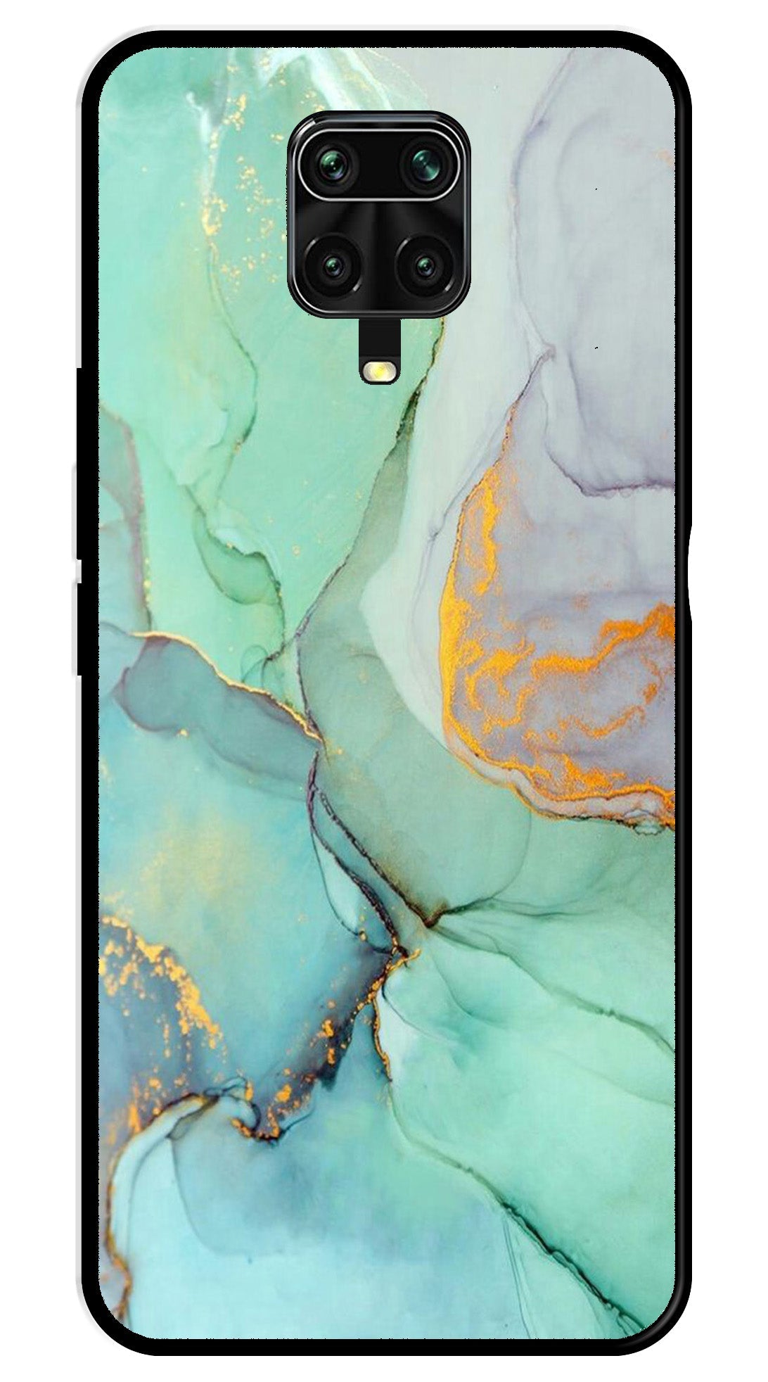 Marble Design Metal Mobile Case for Redmi Note 9s   (Design No -46)