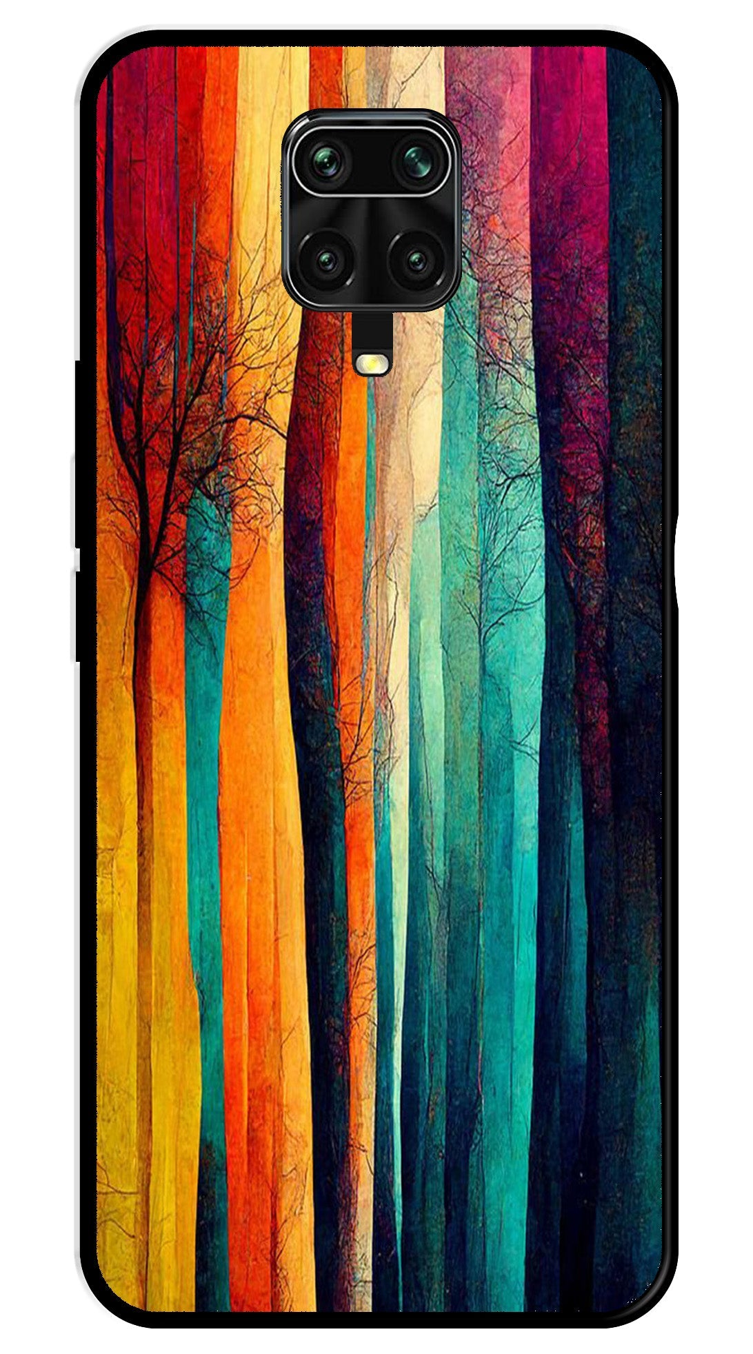 Modern Art Colorful Metal Mobile Case for Redmi Note 9s   (Design No -47)