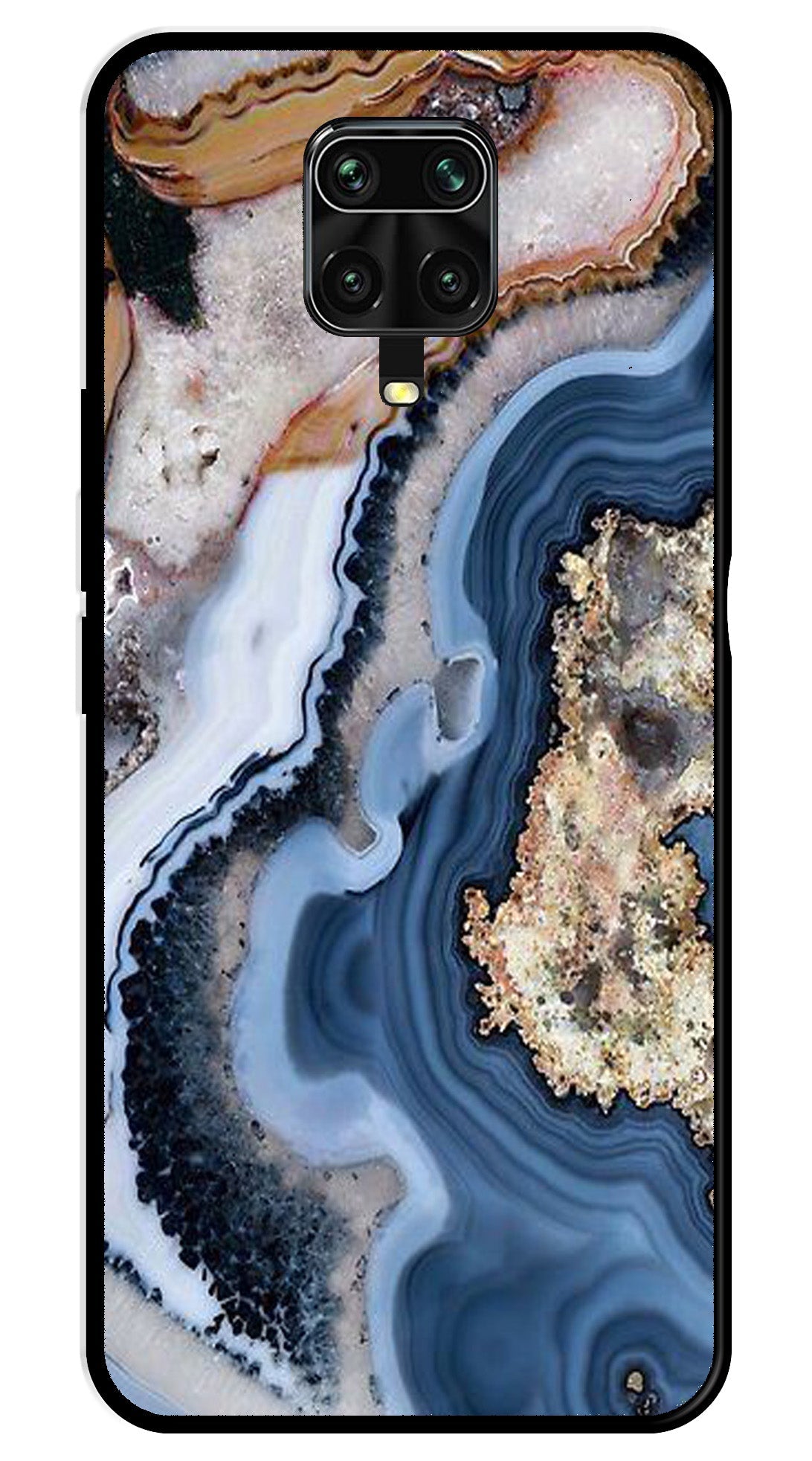 Marble Design Metal Mobile Case for Redmi Note 9s   (Design No -53)
