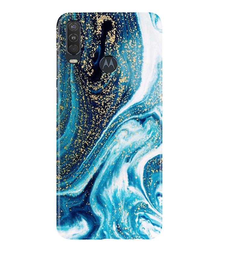 Marble Texture Mobile Back Case for Moto One Action (Design - 308)