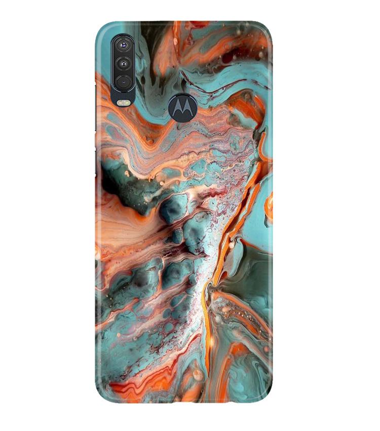 Marble Texture Mobile Back Case for Moto One Action (Design - 309)
