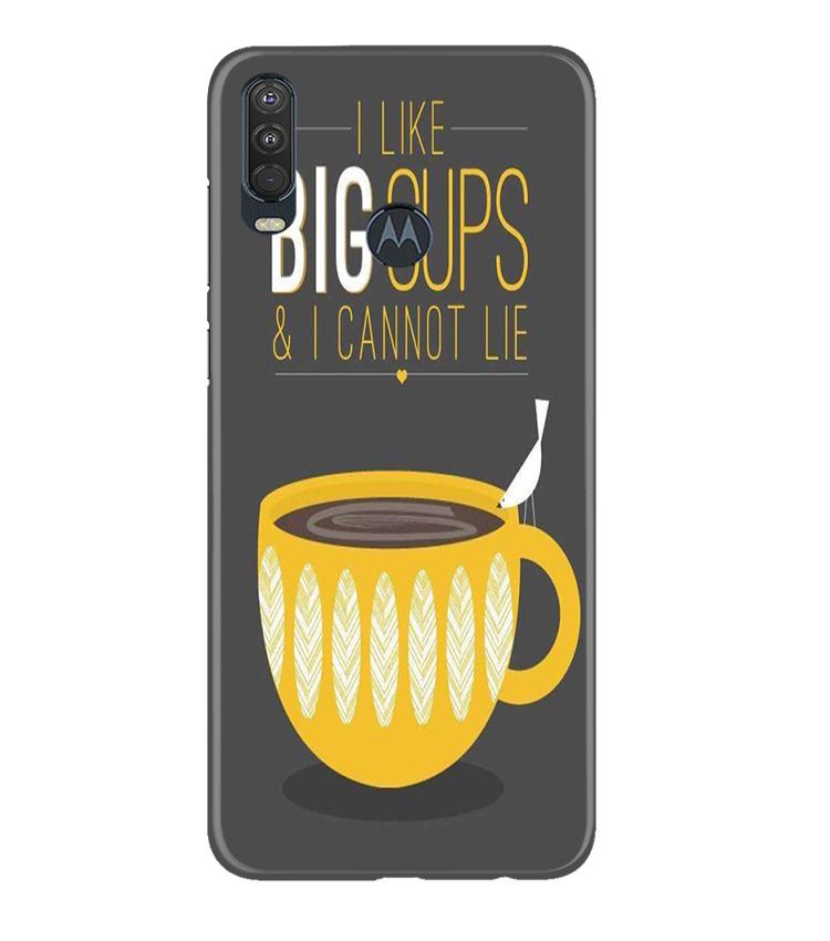 Big Cups Coffee Mobile Back Case for Moto One Action (Design - 352)