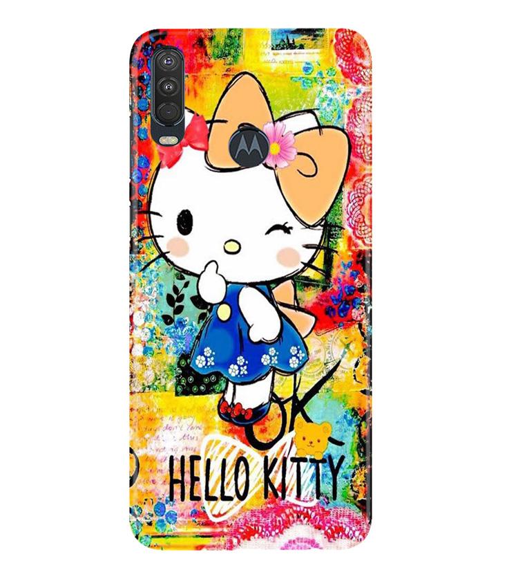 Hello Kitty Mobile Back Case for Moto One Action (Design - 362)