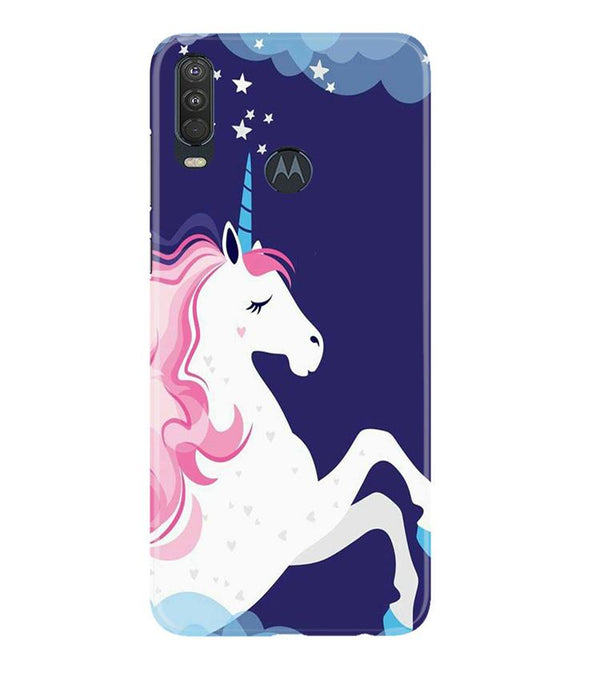 Unicorn Mobile Back Case for Moto One Action (Design - 365)