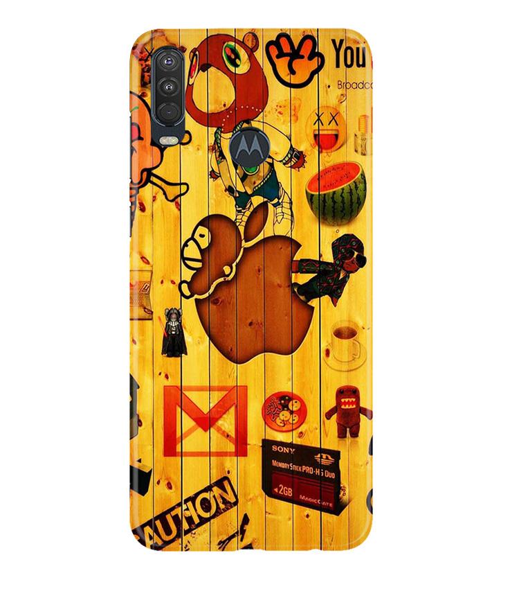 Wooden Texture Mobile Back Case for Moto One Action (Design - 367)