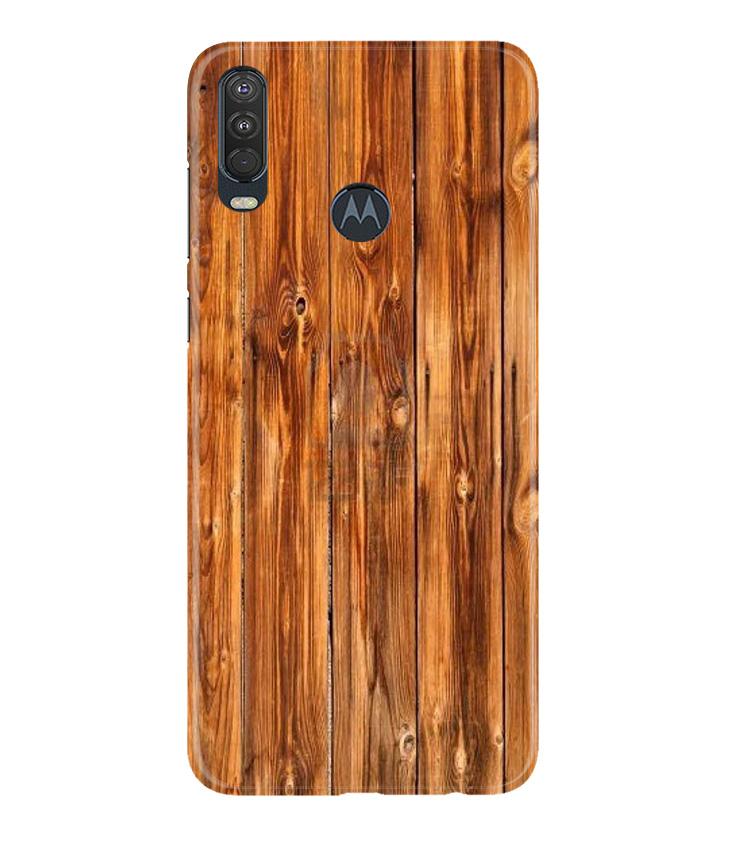 Wooden Texture Mobile Back Case for Moto One Action (Design - 376)