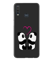 Panda Love Mobile Back Case for Moto One Action (Design - 398)