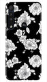 White flowers Black Background Case for Moto One Macro
