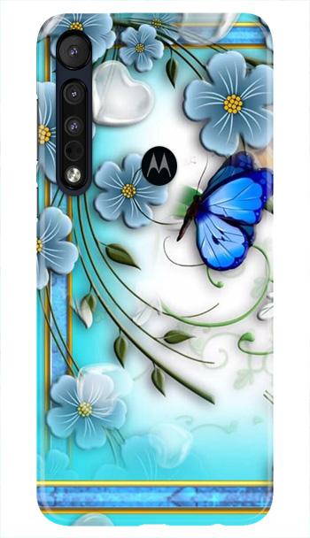 Blue Butterfly Case for Moto One Macro