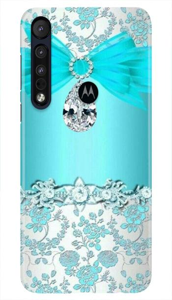 Shinny Blue Background Case for Moto One Macro