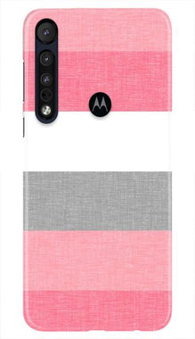Pink white pattern Mobile Back Case for Moto One Macro (Design - 55)
