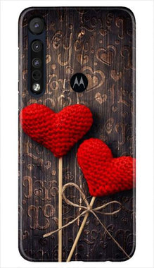 Red Hearts Mobile Back Case for Moto One Macro (Design - 80)