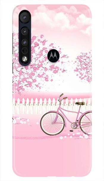 Pink Flowers Cycle Case for Moto One Macro(Design - 102)